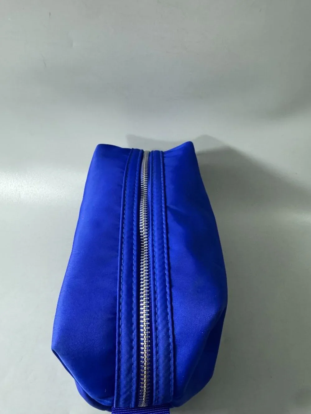 Blue Burberry Toiletry Cosmetic Pouch Travel Case Bag with Handle ~ Royal Blue